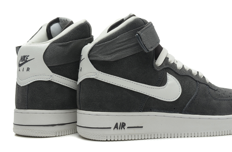 hommes noirs nike air force 1 grande fourrure gris chaussures nouveau (1)